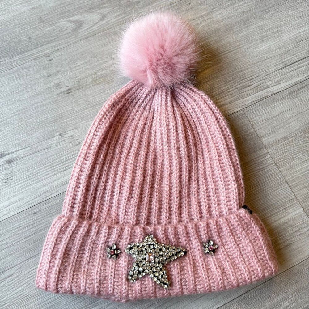Victoria’s Secret Beanie With Pom Pom embellished star NWT